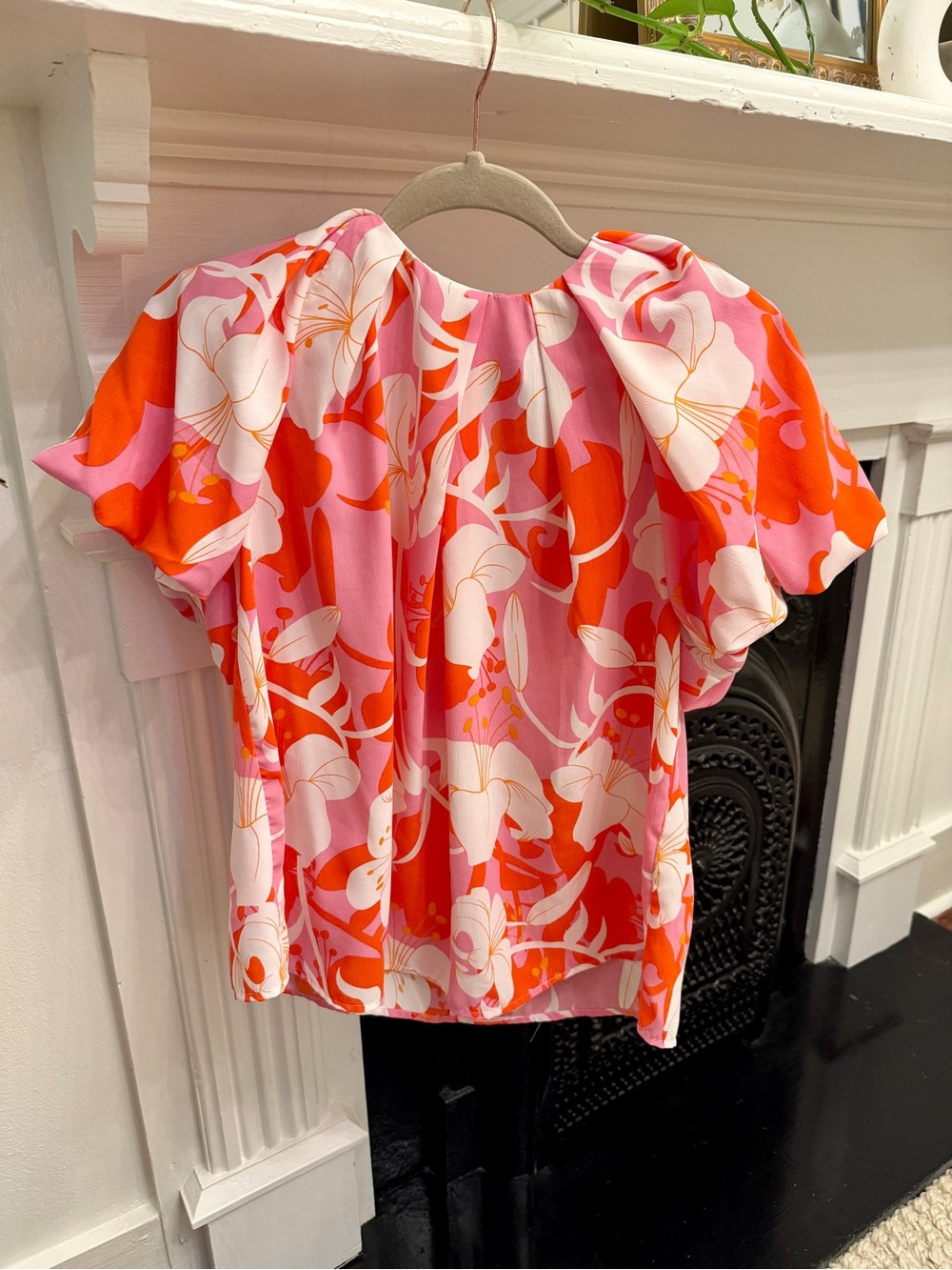 Entro Floral Top in Pink & Orange